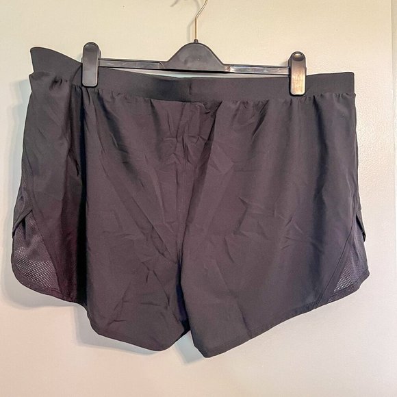🏷️ NWT Under Armour Women's UA Fly by 2.0 Shorts Black Full Heather Size 3XL - Picture 8 of 8